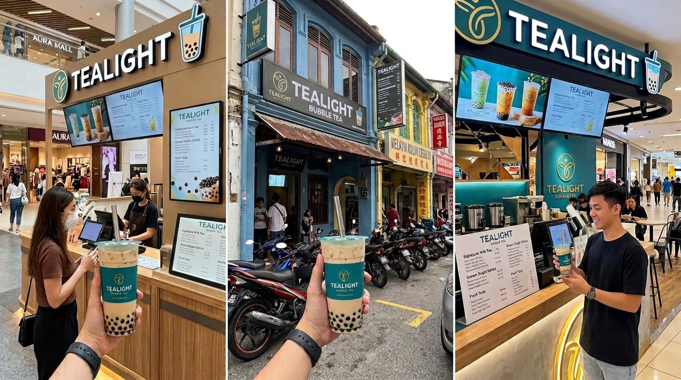 Several storefronts each running matching digital signage screens from one platform